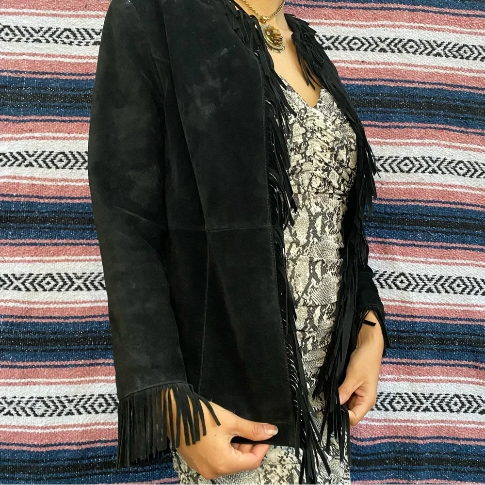 Vintage Pamela McCoy collections genuine leather black jacket  size xs - Picture 6 of 8